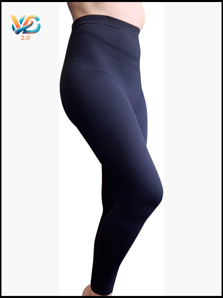 High Waist Compression Leggings With Massaging Knit For Support And Comfort
